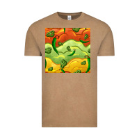 Vintage Coffee mexican sauce and jalapeno seamless pattern Vintage Tee - BundleAndBundleShop