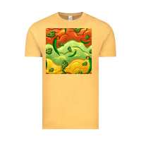 Vintage Mustard mexican sauce and jalapeno seamless pattern Vintage Tee - BundleAndBundleShop