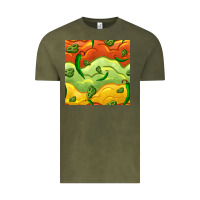Vintage Olive mexican sauce and jalapeno seamless pattern Vintage Tee - BundleAndBundleShop