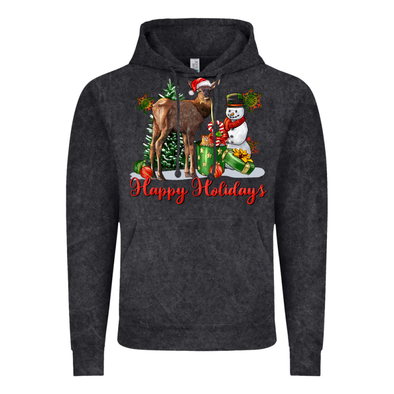 Happy Holidays Baby Deer Vintage Hoodie by LillyAllenDesigns | Teevron