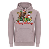 Vintage Zinc happy holidays baby deer Vintage Hoodie - LillyAllenDesigns