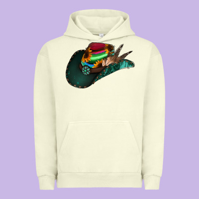 Aztec Sunflower Cowboy Hat Urban Hoodie Designed By Jasminsmagicworld