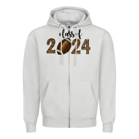 Dove Grey class of 2024 american football Zipper Hoodie - RanaPortraitStore