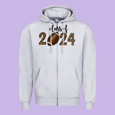 Class Of 2024 American Football Zipper Hoodie Designed By Ranaportraitstore