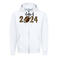 White class of 2024 american football Zipper Hoodie - RanaPortraitStore