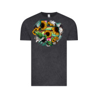 Vintage Black Texas Map Sunflower Cactus Serape Vintage Tee - RanaPortraitStore
