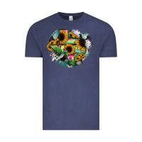 Vintage Denim Texas Map Sunflower Cactus Serape Vintage Tee - RanaPortraitStore
