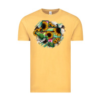 Vintage Mustard Texas Map Sunflower Cactus Serape Vintage Tee - RanaPortraitStore