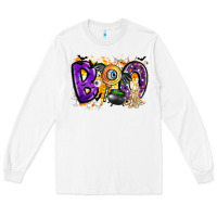White boo Long Sleeve Tee - CowhideDigitalArt