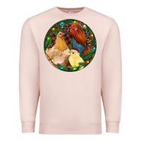 Pale Pink Christmas Chick Family Premium Sweatshirt - RanaPortraitStore