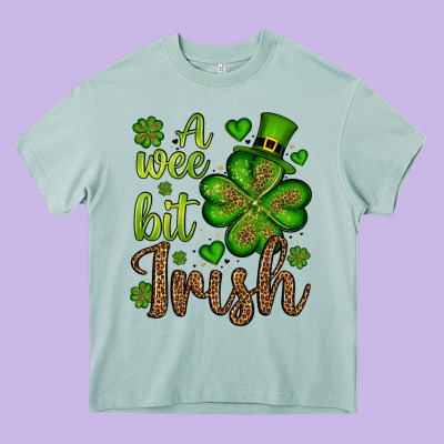 St. Patrick's A Wee Bit Irish Heavy Core Tee Designed By Oliviacreatesart