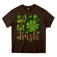 Chocolate Brown St. Patrick's A wee bit irish Heavy Core Tee - OliviaCreatesArt