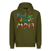 Army Green proud autism mom Premium Hoodie - Artiststas