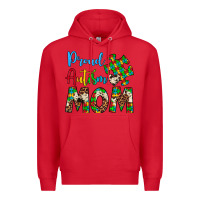 Red proud autism mom Premium Hoodie - Artiststas