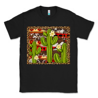 Black aztec cowhide cactus background Classic Tee - Artiststas