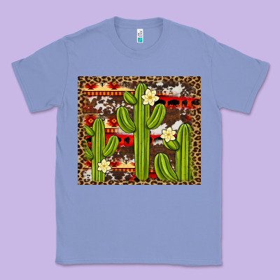Aztec Cowhide Cactus Background Classic Tee Designed By Artiststas