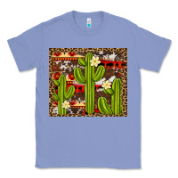 Colony Blue aztec cowhide cactus background Classic Tee - Artiststas