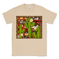 Mushroom aztec cowhide cactus background Classic Tee - Artiststas