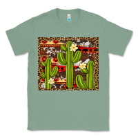 Sage aztec cowhide cactus background Classic Tee - Artiststas