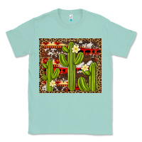 Seafoam aztec cowhide cactus background Classic Tee - Artiststas