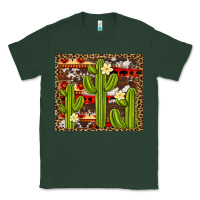 Sports Green aztec cowhide cactus background Classic Tee - Artiststas