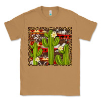 Toasted Coconut aztec cowhide cactus background Classic Tee - Artiststas
