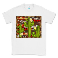 White aztec cowhide cactus background Classic Tee - Artiststas