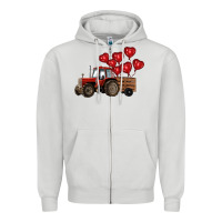 Dove Grey farm tractor Zipper Hoodie - RanaPortraitStore