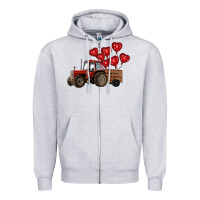 Heather Grey farm tractor Zipper Hoodie - RanaPortraitStore