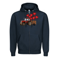 Navy farm tractor Zipper Hoodie - RanaPortraitStore