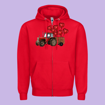 Farm Tractor Zipper Hoodie Designed By Ranaportraitstore