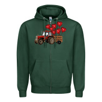 Sports Green farm tractor Zipper Hoodie - RanaPortraitStore