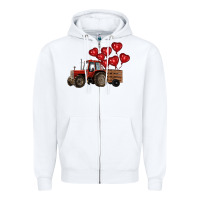 White farm tractor Zipper Hoodie - RanaPortraitStore