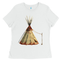 White teepe tipi Ladies Tee - FaDigitalArtStudio