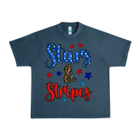 Midnight Navy stars & stripes Urban Heavy Tee - BundleAndBundleShop