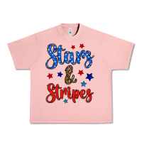 Salmon stars & stripes Urban Heavy Tee - BundleAndBundleShop