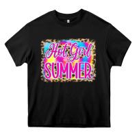 Black Hot Girl Summer Tie Dye Leopard Heavy Core Tee - CowCowDesign