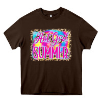 Chocolate Brown Hot Girl Summer Tie Dye Leopard Heavy Core Tee - CowCowDesign
