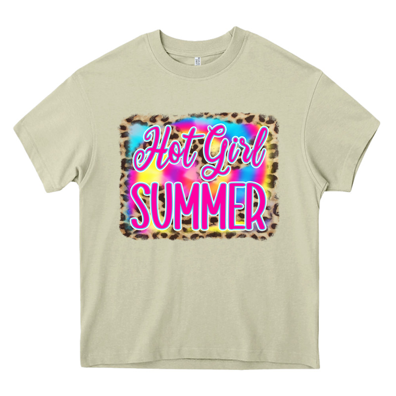 Hot Girl Summer Tie Dye Leopard Heavy Core Tee by CowCowDesign | Teevron