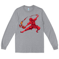 Heather Grey zuko Long Sleeve Tee - DesigneFamous