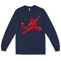 Navy zuko Long Sleeve Tee - DesigneFamous