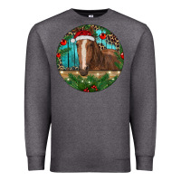 Charcoal Heather Brown Horse Christmas Premium Sweatshirt - RanaPortraitStore