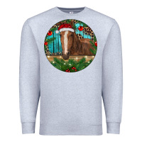 Heather Grey Brown Horse Christmas Premium Sweatshirt - RanaPortraitStore