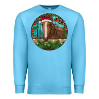 Ocean Blue Brown Horse Christmas Premium Sweatshirt - RanaPortraitStore
