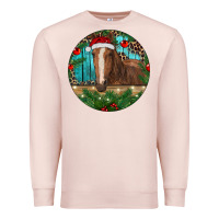 Pale Pink Brown Horse Christmas Premium Sweatshirt - RanaPortraitStore