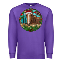 Purple Brown Horse Christmas Premium Sweatshirt - RanaPortraitStore
