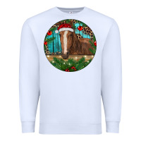 White Brown Horse Christmas Premium Sweatshirt - RanaPortraitStore