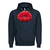 Navy kiss Zipper Hoodie - RanaPortraitStore