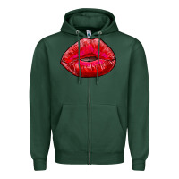 Sports Green kiss Zipper Hoodie - RanaPortraitStore