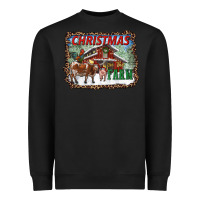 Black Christmas On The Farm Heavyweight Sweatshirt - RanaPortraitStore